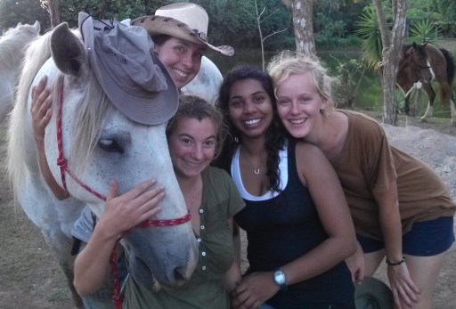 Volunteers taking a photo op after a day of workshops! - January 2013